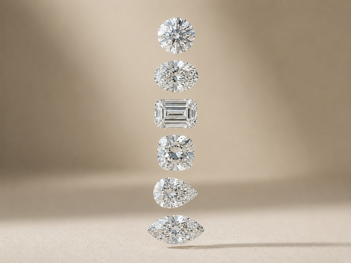 Diamond buying guide showing diamond quality, cut, color, clarity and carat 